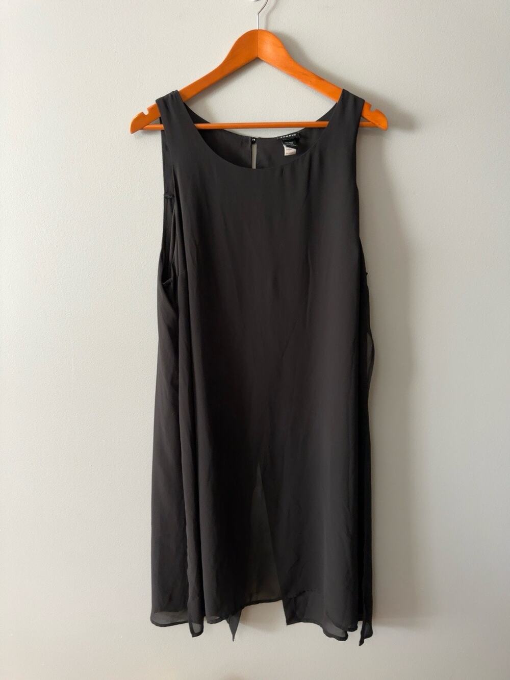 Torrid Black Sleeveless Layered Chiffon Tunic Top Size 1 1X Plus